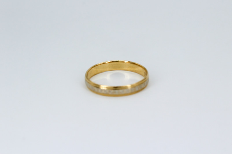 Alianza de oro combinado de 18k. de segunda mano. Joyería de ocasión | ROYALHYSTERIA