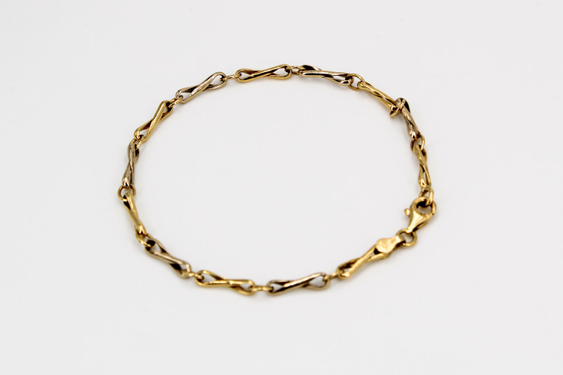 Pulsera de oro combinado de 18k. de segunda mano. Joyería de ocasión | ROYALHYSTERIA