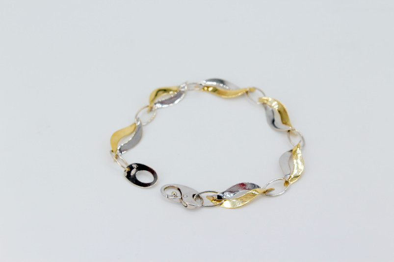 Pulsera de oro combinado de 18k. de segunda mano. Joyería de ocasión | ROYALHYSTERIA