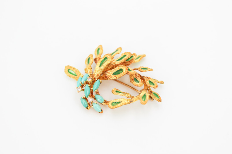 Broche de oro de 18k. de segunda mano. Joyería de ocasión | ROYALHYSTERIA