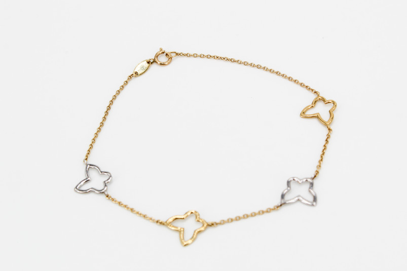 Pulsera de oro combinado de 18k. de segunda mano. Joyería de ocasión | ROYALHYSTERIA