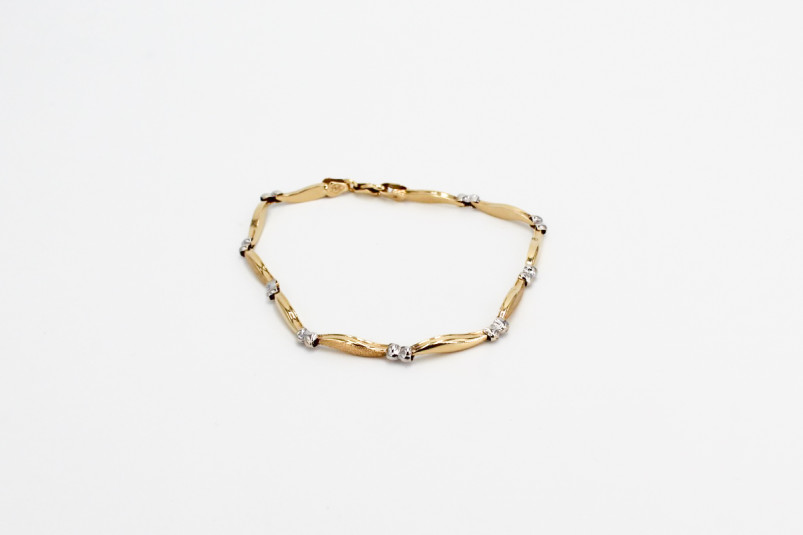 Pulsera de oro combinado de 18k. de segunda mano. Joyería de ocasión | ROYALHYSTERIA