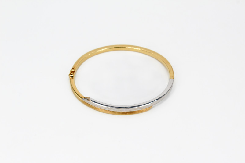 Caña de oro combinado de 18k. de segunda mano. Joyería de ocasión | ROYALHYSTERIA