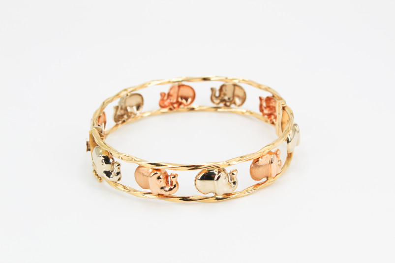 Caña de oro combinado de 18k. de segunda mano. Joyería de ocasión | ROYALHYSTERIA