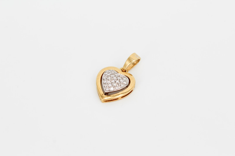 Colgante de oro combinado de 18k. de segunda mano. Joyería de ocasión | ROYALHYSTERIA
