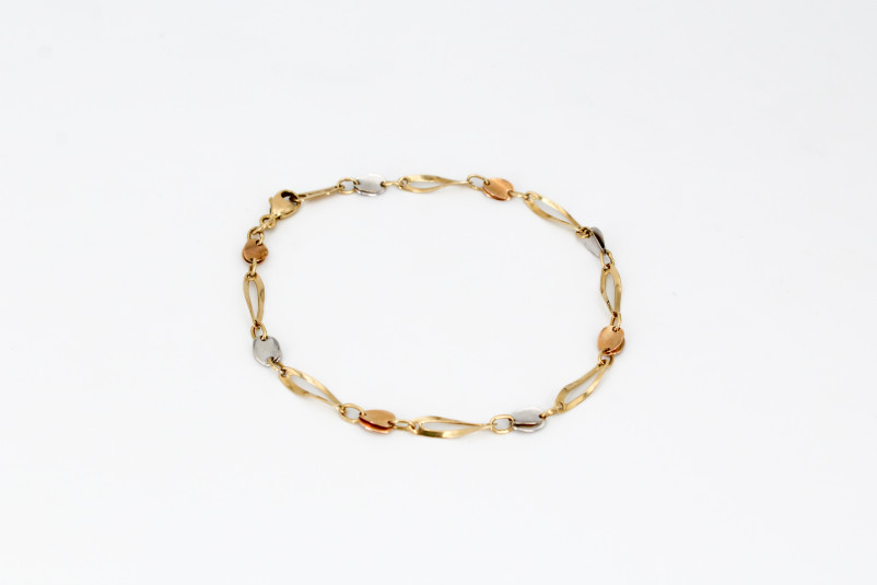Pulsera de oro combinado de 18k. de segunda mano. Joyería de ocasión | ROYALHYSTERIA