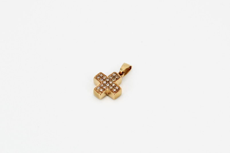 Cruz de oro de 18k. de segunda mano. Joyería de ocasión | ROYALHYSTERIA