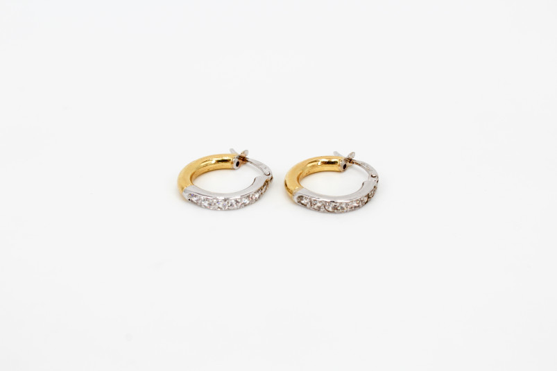 Aro de oro combinado de 18k. de segunda mano. Joyería de ocasión | ROYALHYSTERIA