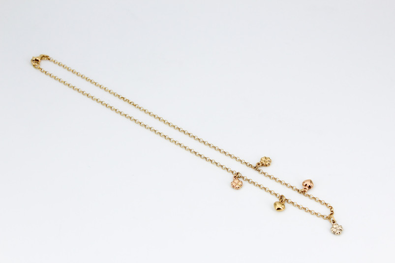 Collar de oro combinado de 18k. de segunda mano. Joyería de ocasión | ROYALHYSTERIA