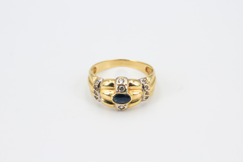 Anillo de oro combinado de 18k. de segunda mano. Joyería de ocasión | ROYALHYSTERIA