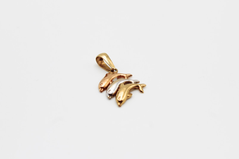Colgante de oro combinado de 18k. de segunda mano. Joyería de ocasión | ROYALHYSTERIA