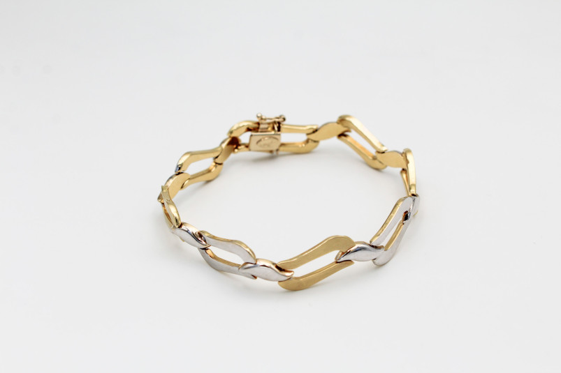 Pulsera de oro combinado de 18k. de segunda mano. Joyería de ocasión | ROYALHYSTERIA