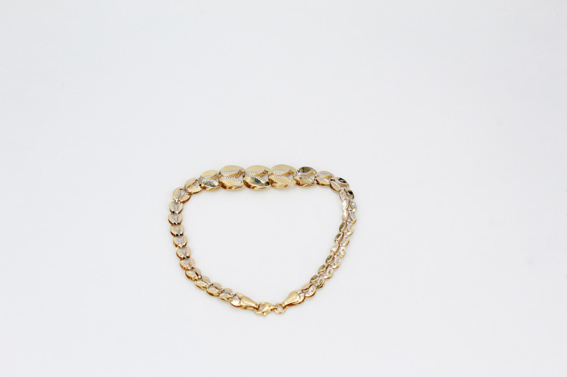 Pulsera de oro combinado de 18k. de segunda mano. Joyería de ocasión | ROYALHYSTERIA