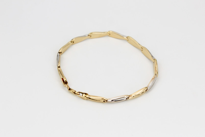 Pulsera de oro combinado de 18k. de segunda mano. Joyería de ocasión | ROYALHYSTERIA