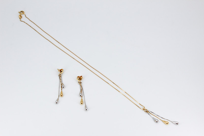 Juego de oro combinado de 18k. de segunda mano. Joyería de ocasión | ROYALHYSTERIA