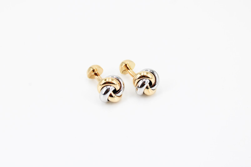 Gemelos de oro combinado de 18k. de segunda mano. Joyería de ocasión | ROYALHYSTERIA