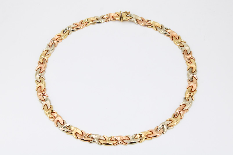 Collar de oro combinado de 18k. de segunda mano. Joyería de ocasión | ROYALHYSTERIA