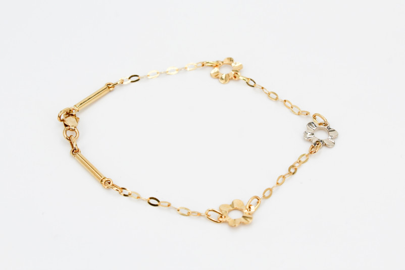 Pulsera de oro combinado de 18k. de segunda mano. Joyería de ocasión | ROYALHYSTERIA