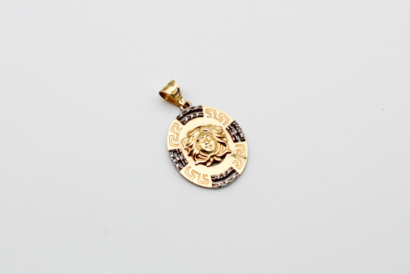 Colgante de oro combinado de 18k. de segunda mano. Joyería de ocasión | ROYALHYSTERIA