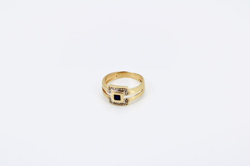 Anillo de oro combinado de 18k. de segunda mano. Joyería de ocasión | ROYALHYSTERIA