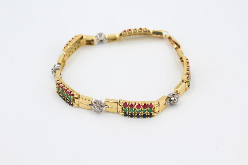 Pulsera de oro combinado de 18k. de segunda mano. Joyería de ocasión | ROYALHYSTERIA