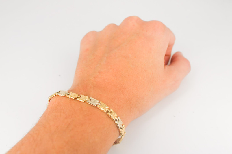 Pulsera de oro combinado de 18k. de segunda mano. Joyería de ocasión | ROYALHYSTERIA