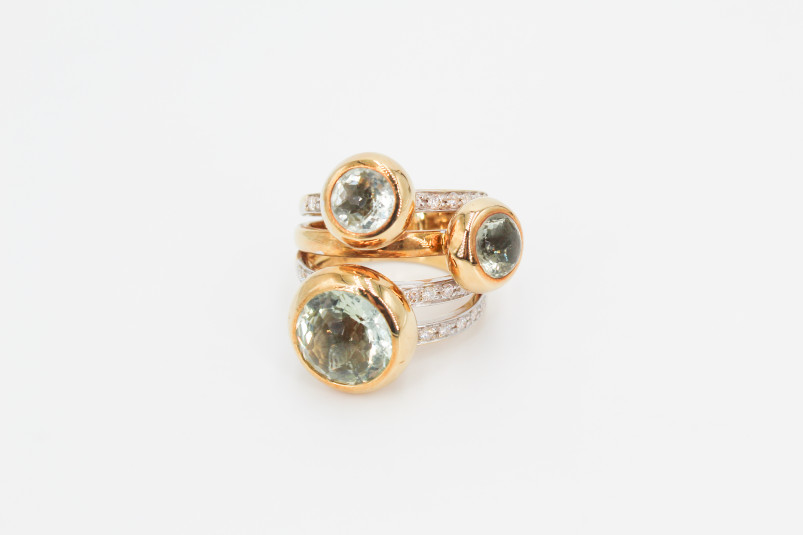Anillo de oro de 18k con diamantes. de segunda mano. Joyería de ocasión | ROYALHYSTERIA