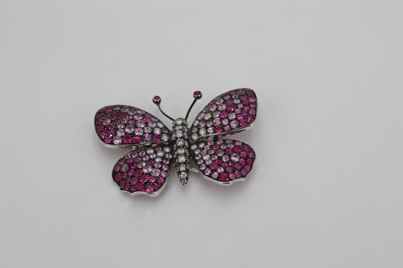 Broche de oro blanco de 18k con diamantes. de segunda mano. Joyería de ocasión | ROYALHYSTERIA