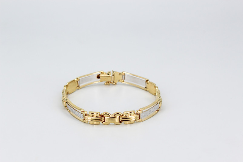 Pulsera de oro combinado de 18k. de segunda mano. Joyería de ocasión | ROYALHYSTERIA