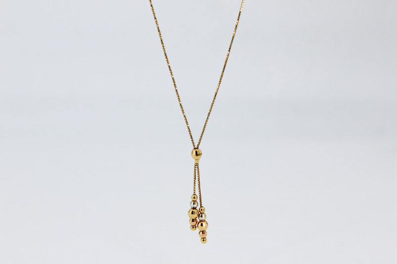 Collar de oro combinado de 18k. de segunda mano. Joyería de ocasión | ROYALHYSTERIA