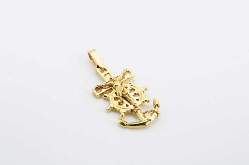Cruz de oro de 18k. de segunda mano. Joyería de ocasión | ROYALHYSTERIA