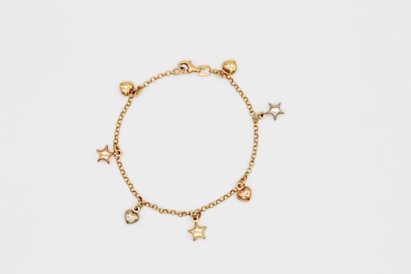 Pulsera de oro combinado de 18k. de segunda mano. Joyería de ocasión | ROYALHYSTERIA