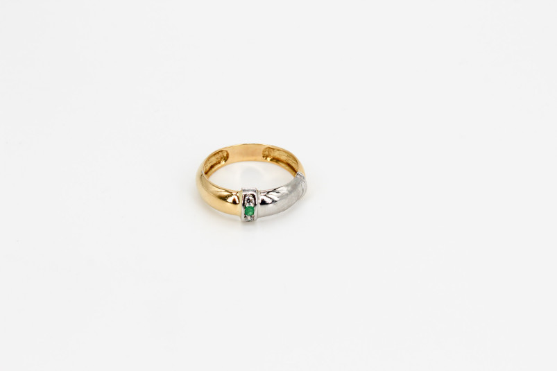 Anillo de oro combinado de 18k. de segunda mano. Joyería de ocasión | ROYALHYSTERIA