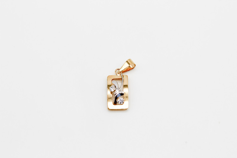 Colgante de oro combinado de 18k. de segunda mano. Joyería de ocasión | ROYALHYSTERIA