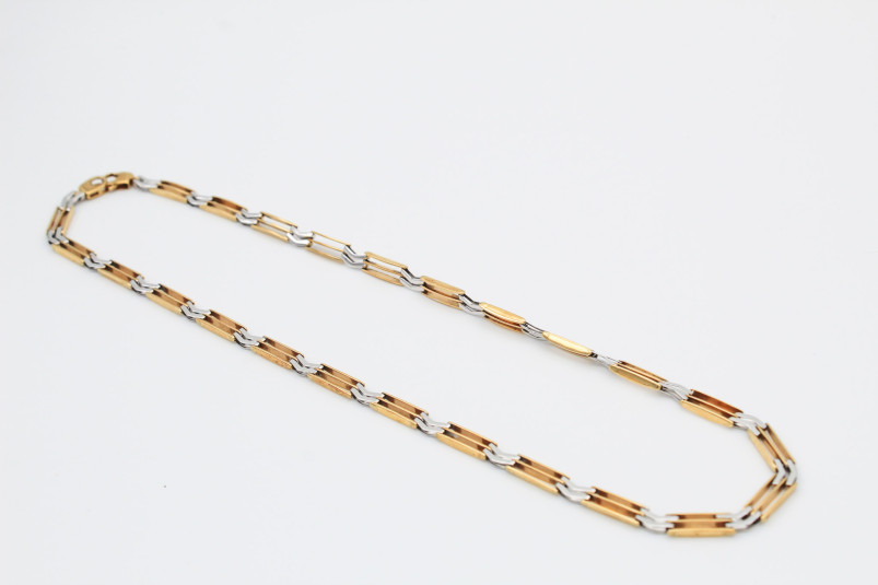 Collar de oro combinado de 18k. de segunda mano. Joyería de ocasión | ROYALHYSTERIA