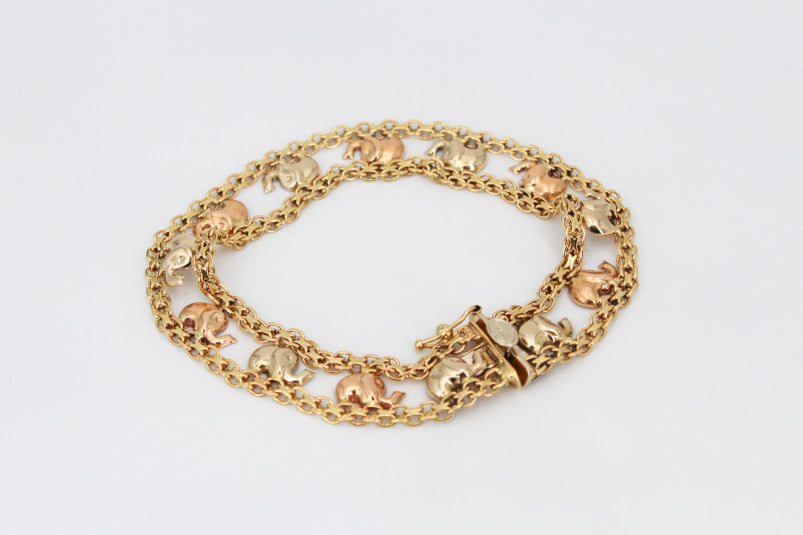 Pulsera de oro combinado de 18k. de segunda mano. Joyería de ocasión | ROYALHYSTERIA