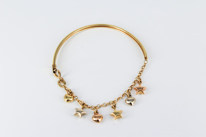 Pulsera de oro combinado de 18k. de segunda mano. Joyería de ocasión | ROYALHYSTERIA