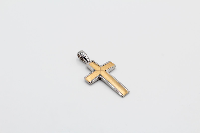 Colgante de oro combinado de 18k. de segunda mano. Joyería de ocasión | ROYALHYSTERIA