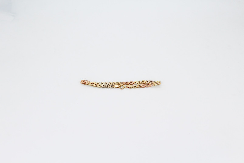 Pulsera de oro combinado de 18k. de segunda mano. Joyería de ocasión | ROYALHYSTERIA