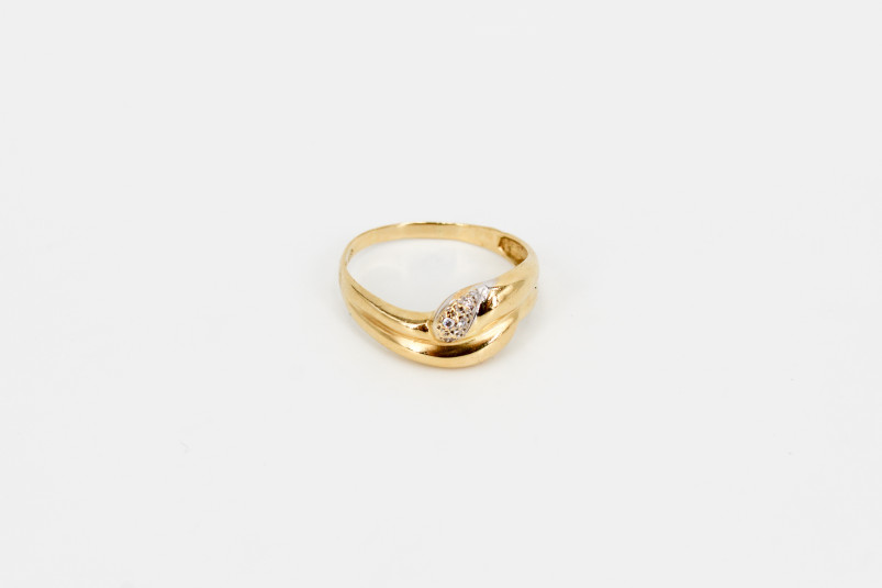 Anillo de oro combinado de 18k. de segunda mano. Joyería de ocasión | ROYALHYSTERIA