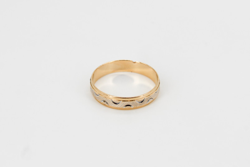 Alianza de oro combinado de 18k. de segunda mano. Joyería de ocasión | ROYALHYSTERIA