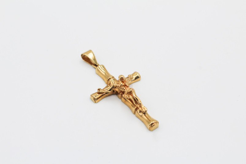 Cruz de oro de 18k. de segunda mano. Joyería de ocasión | ROYALHYSTERIA