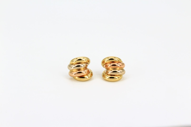 Pendiente de oro combinado de 18k. de segunda mano. Joyería de ocasión | ROYALHYSTERIA