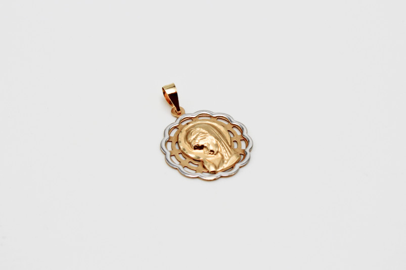 Medalla de oro combinado de 18k. de segunda mano. Joyería de ocasión | ROYALHYSTERIA