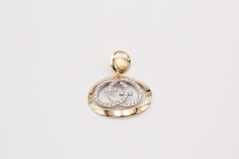 Colgante de oro combinado de 18k. de segunda mano. Joyería de ocasión | ROYALHYSTERIA