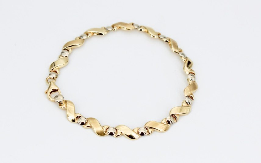 Pulsera de oro combinado de 18k. de segunda mano. Joyería de ocasión | ROYALHYSTERIA
