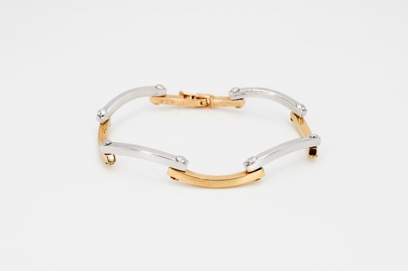 Pulsera de oro combinado de 18k. de segunda mano. Joyería de ocasión | ROYALHYSTERIA