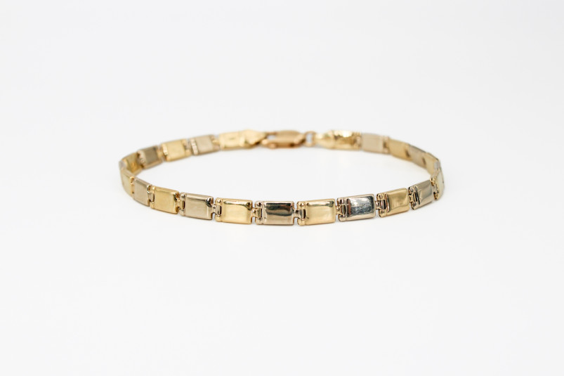 Pulsera de oro combinado de 18k. de segunda mano. Joyería de ocasión | ROYALHYSTERIA