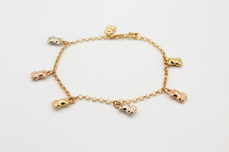 Pulsera de oro combinado de 18k. de segunda mano. Joyería de ocasión | ROYALHYSTERIA