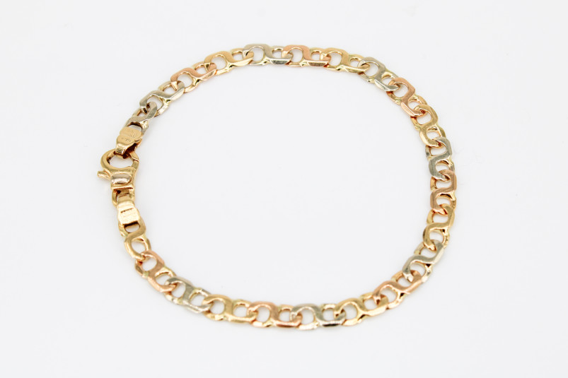 Pulsera de oro combinado de 18k. de segunda mano. Joyería de ocasión | ROYALHYSTERIA